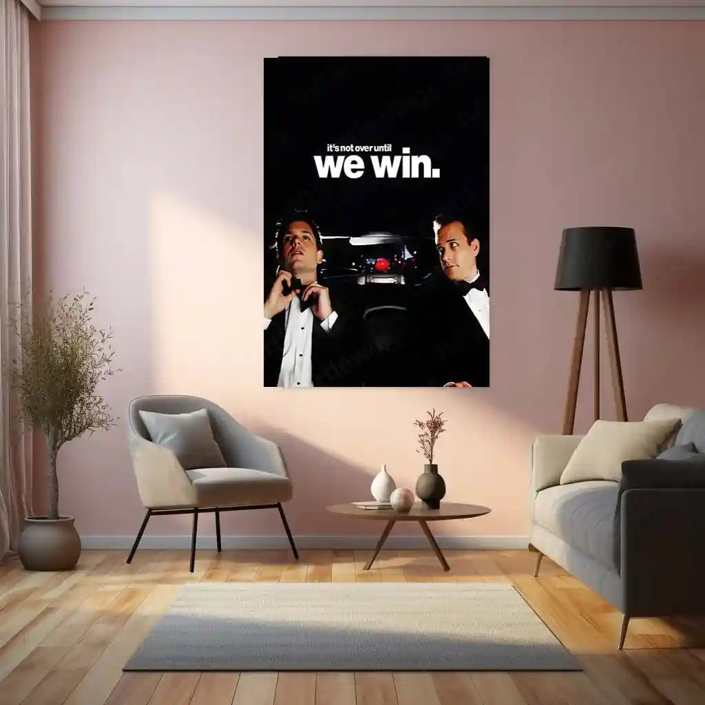 Quote Metal Poster | Mike Ross & Harvey Specter – It’s Not Over Until We Win Metal Frame Relentless Legal Mindset Wall Art | Winning Mentality & Elite Strategy Quote Metal Poster - TURTLEWINGS