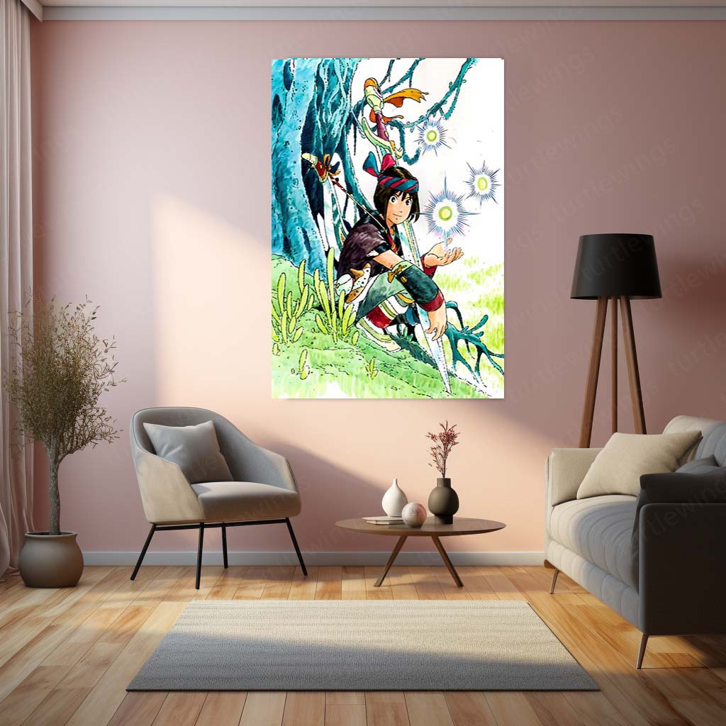 Game Metal Poster | Jade Cocoon – Guardian of the Forest | Classic Fantasy RPG Metal Frame Poster