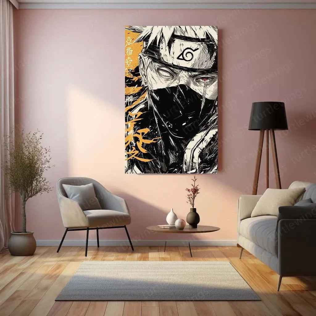 Kakashi Hatake Metal Poster | Naruto Anime Portrait 2 - TURTLEWINGS
