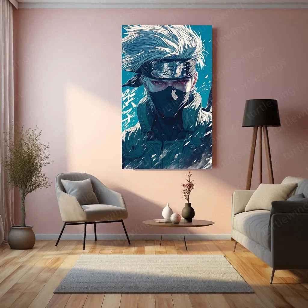 Kakashi Hatake Metal Poster | Naruto Anime Portrait 3 - TURTLEWINGS