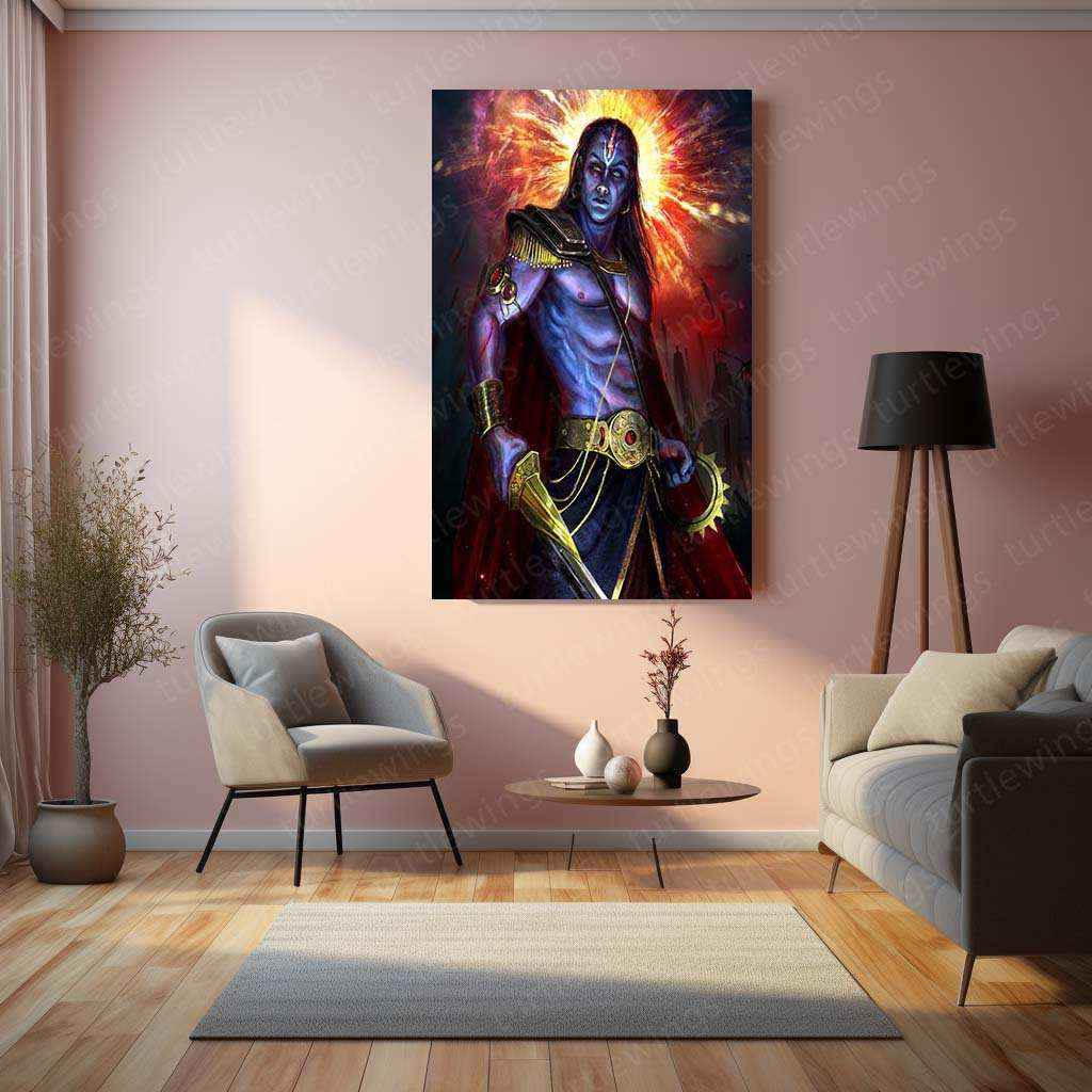 Kalki Avatar Metal Poster – Divine Warrior Wall Art | Hindu Mythology Decor - TURTLEWINGS