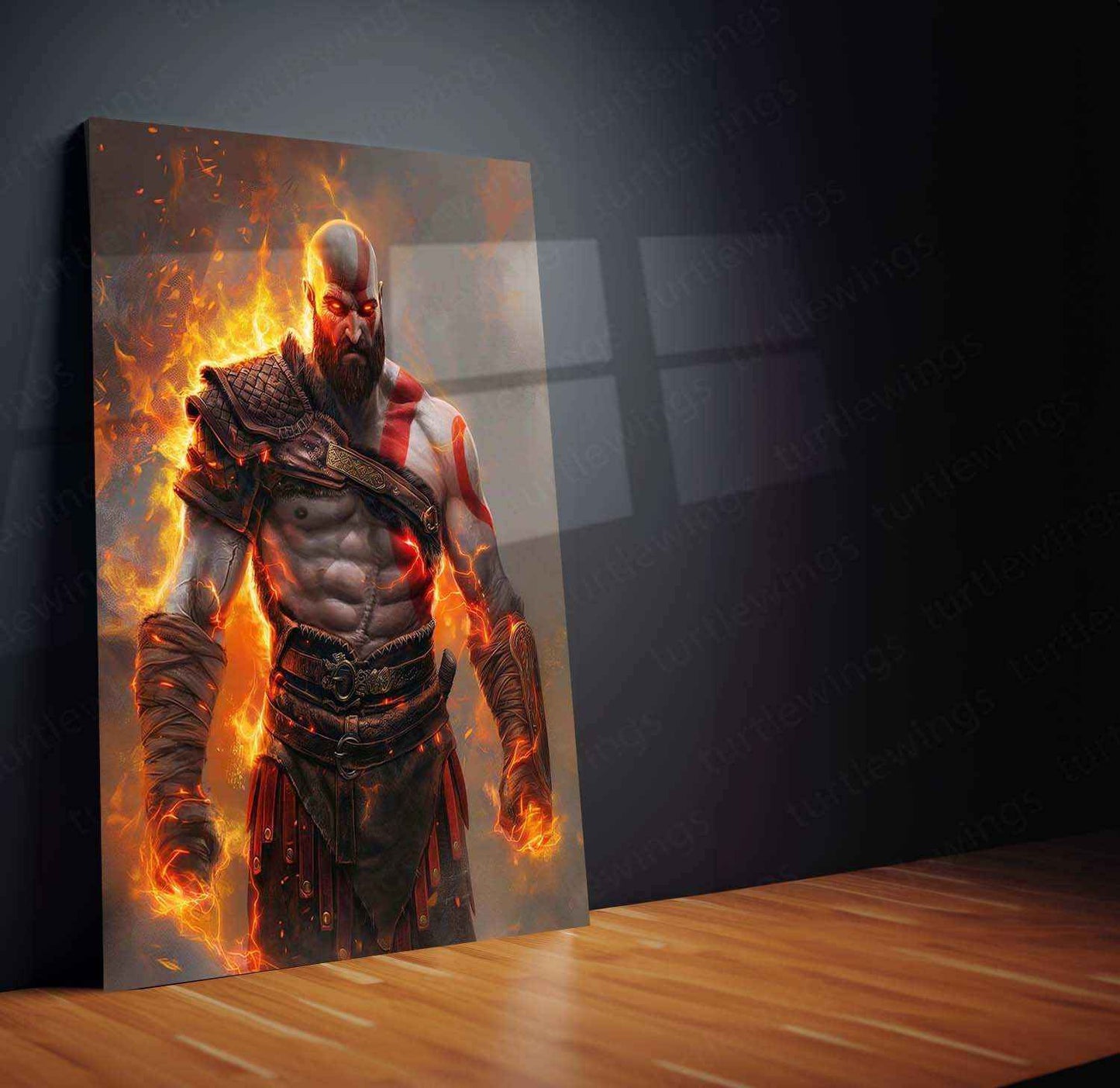 Kratos Metal Poster – God of War Wall Art | Epic Gaming Decor 5 - TURTLEWINGS
