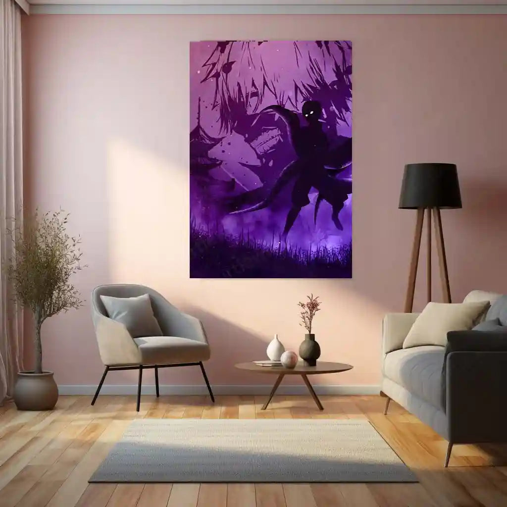 Anime Metal Poster | Tokyo Ghoul – Ken Kaneki Shadow Metal Poster | Dark Anime Wall Frame 02 - TURTLEWINGS