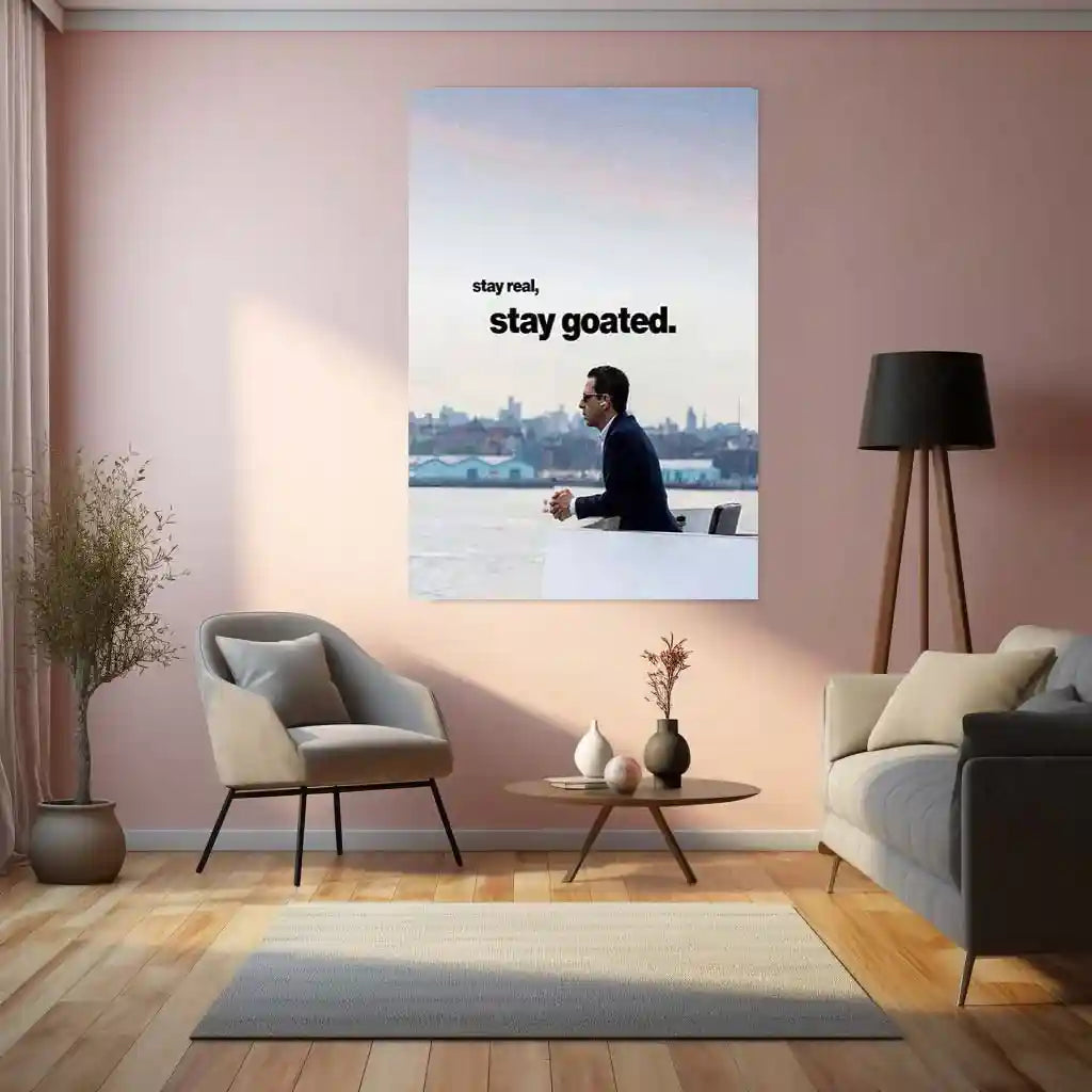 Quote Metal Poster | Kendall Roy | “Stay Real, Stay Goated.” | Executive Mindset Metal Poster - TURTLEWINGS