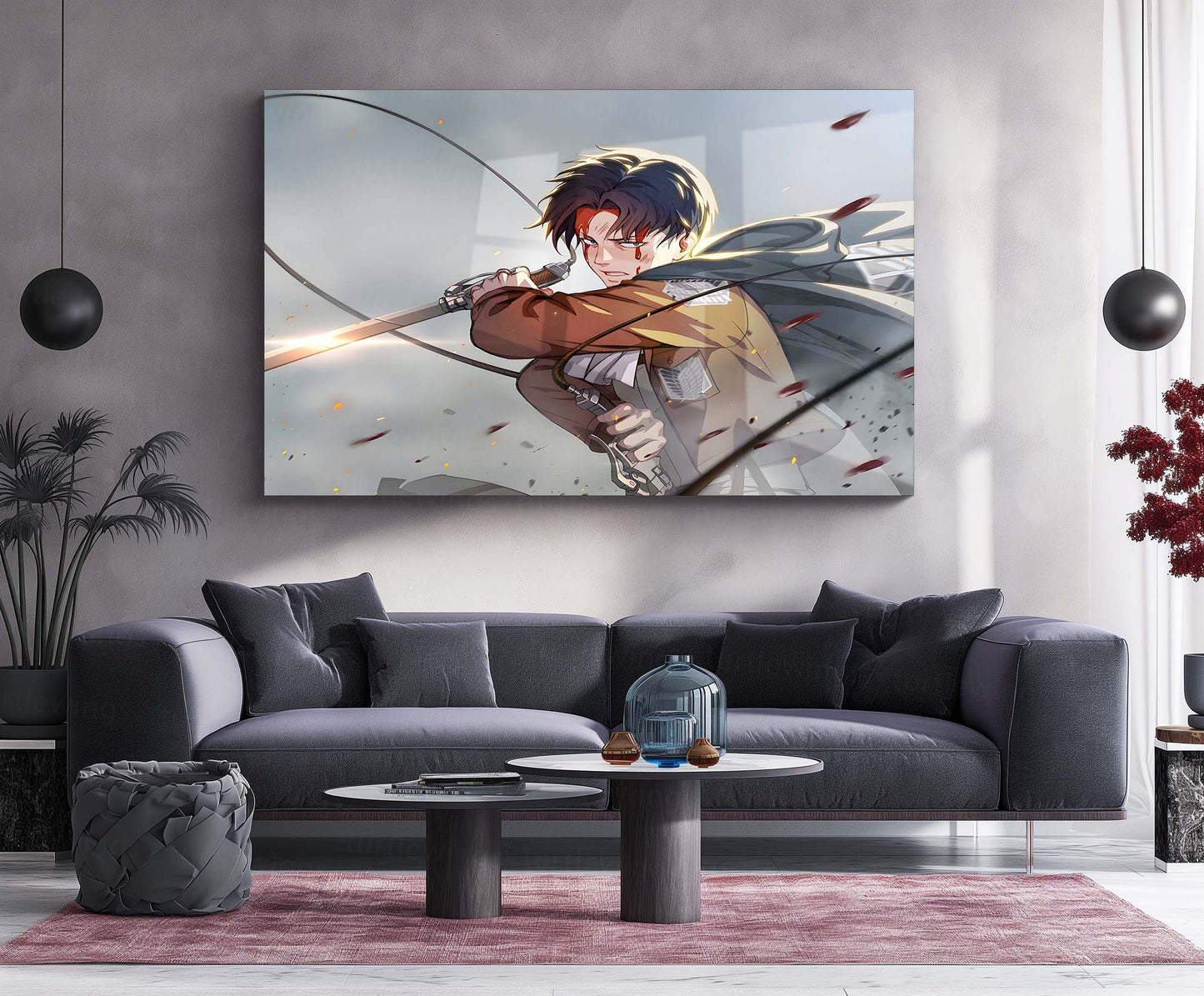 Anime Metal Poster | Levi Ackerman Metal Poster | Humanity’s Strongest Soldier Anime Wall Art Elite Scout Regiment Warrior Metal Frame by TurtleWings