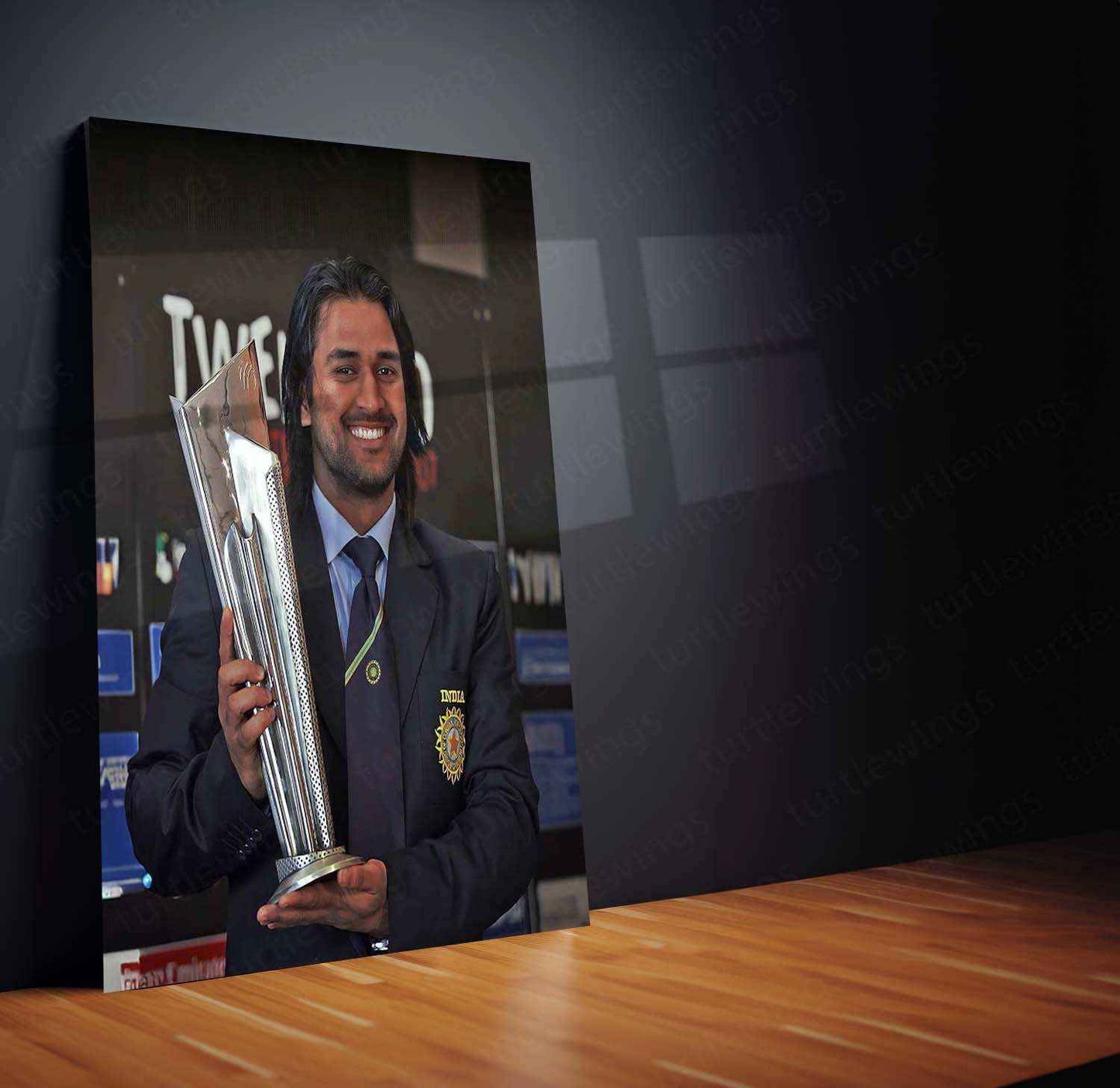 MS Dhoni 2007 Metal Poster – Iconic T20 World Cup Victory Wall Art 2 - TURTLEWINGS