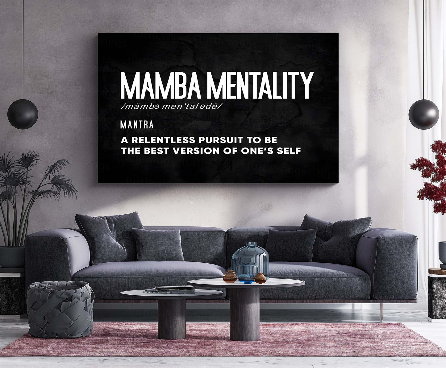 Quote Metal Poster | Mamba Mentality Quote Metal Poster | Motivational Wall Art | Premium Metal Poster
