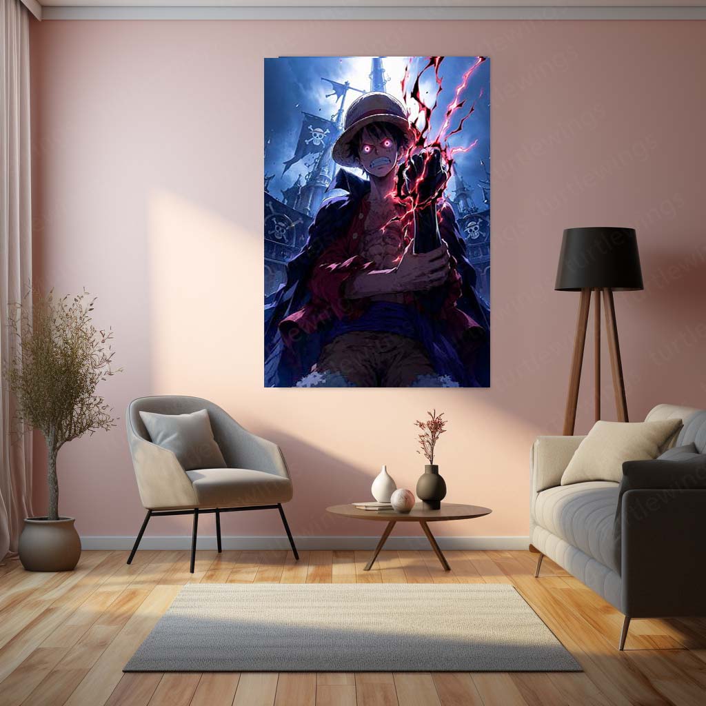 Anime Metal Poster | Monkey D. Luffy Conqueror’s Haki Metal Poster | One Piece Anime Wall Art | Premium Aluminum Print