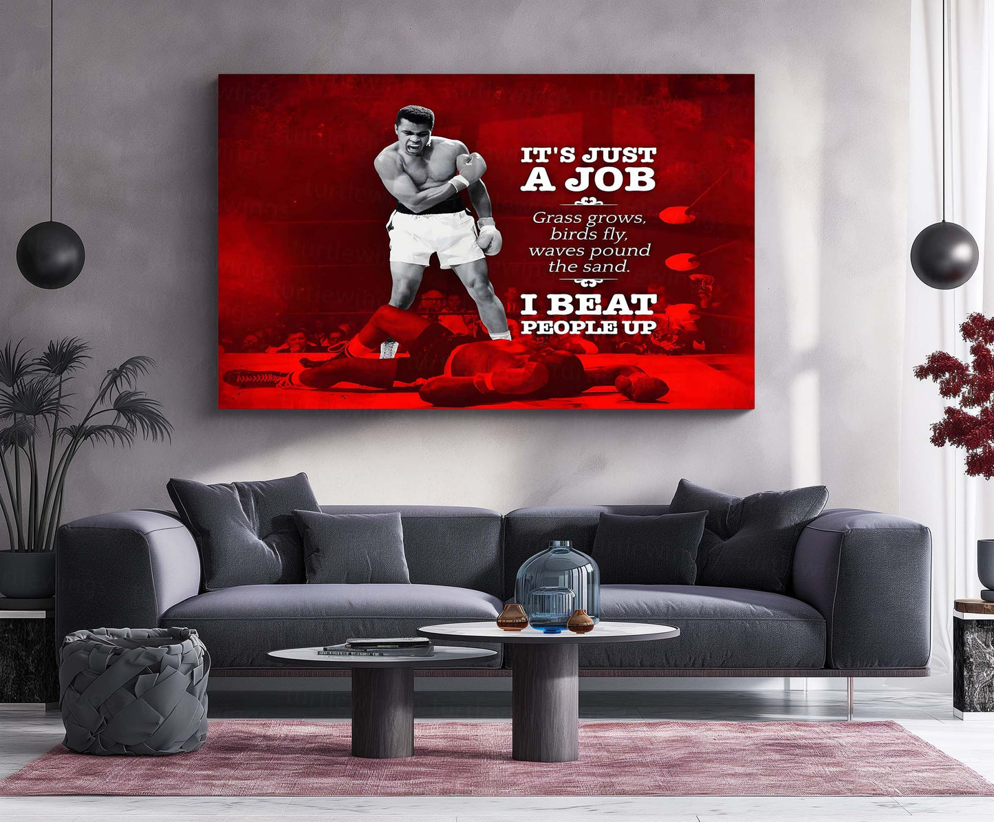 Quote Metal Poster | Muhammad Ali Metal Poster | “It’s Just a Job” Quote | Boxing Legend Wall Art