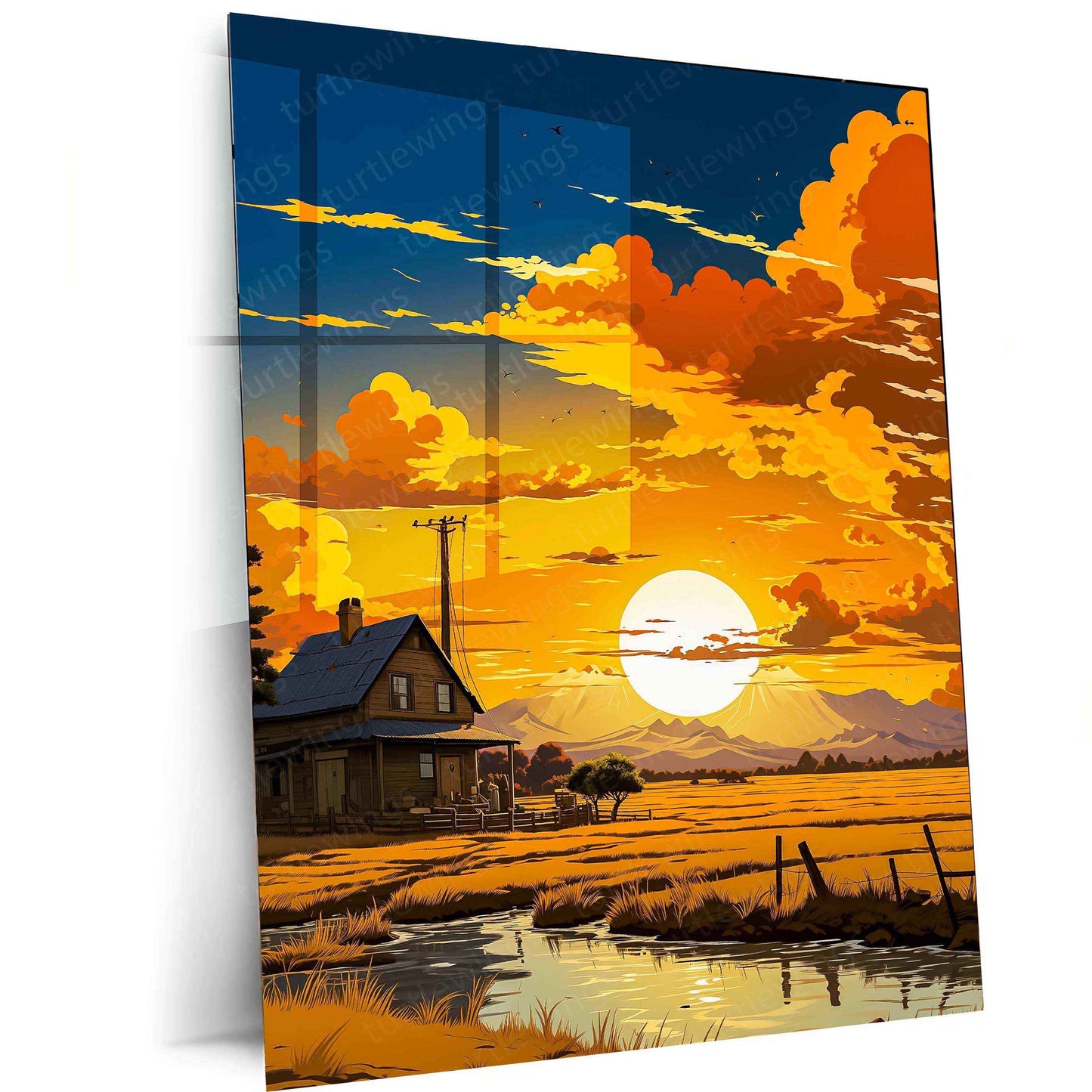 Nature Art Metal Poster – Serene Landscape & Aesthetic Wall Decor 4 - TURTLEWINGS