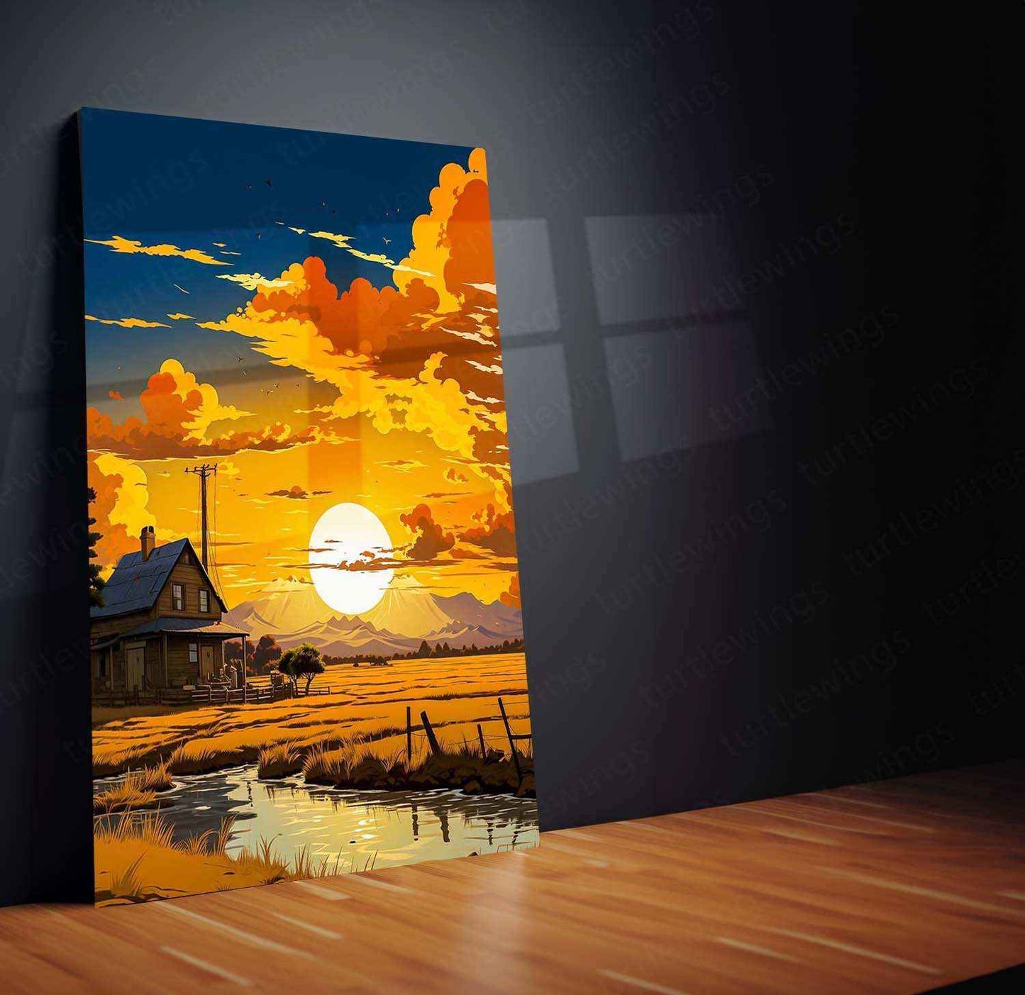 Nature Art Metal Poster – Serene Landscape & Aesthetic Wall Decor 4 - TURTLEWINGS