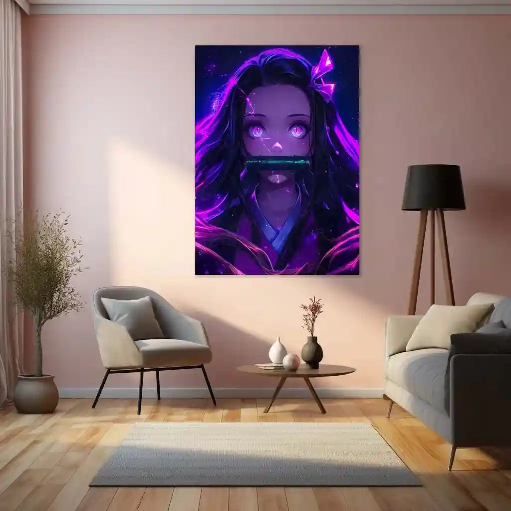 Anime Metal Poster | Nezuko Kamado Demon Slayer Metal Poster – Stunning Anime Art - TURTLEWINGS