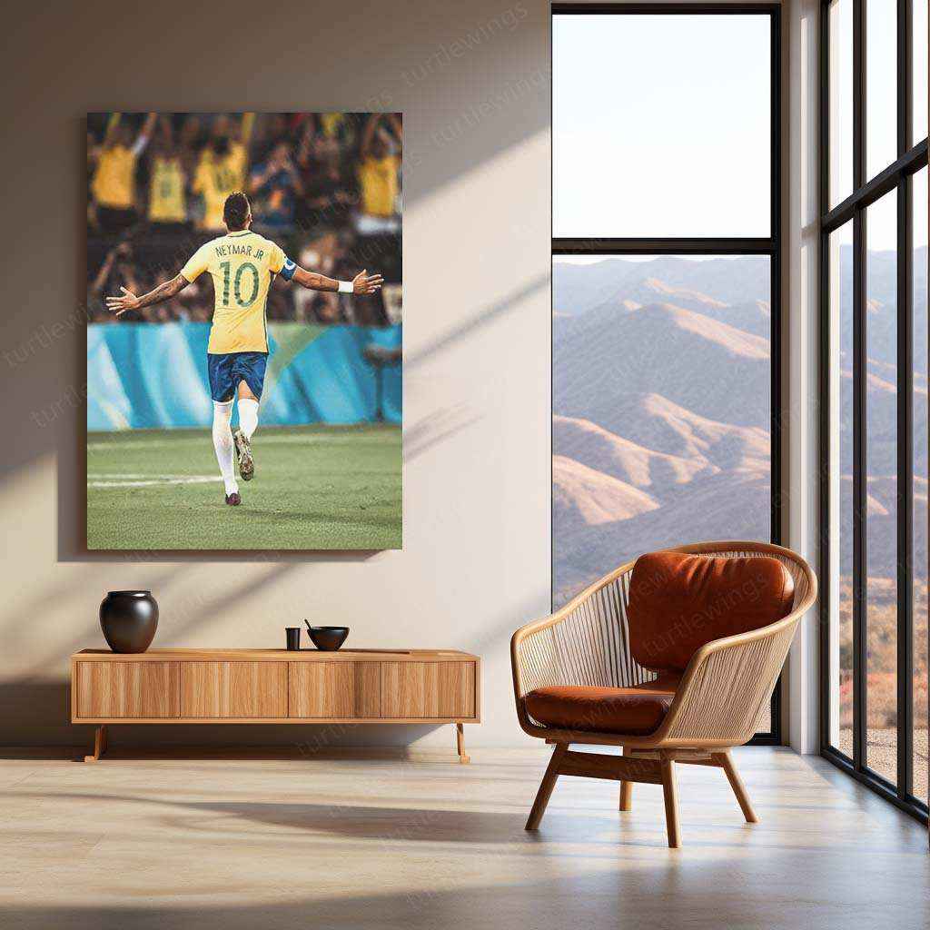 Neymar Jr. Metal Poster – Football Icon Wall Art 1 - TURTLEWINGS