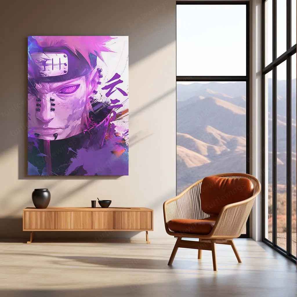 Pain Metal Poster | Naruto Anime Wall Art | Akatsuki Six Paths of Pain Decor 2 - TURTLEWINGS