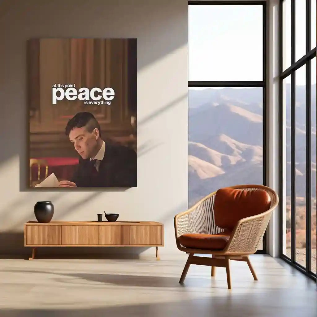 Quote Metal Poster | Peace Is Everything | Inner Calm, Emotional Clarity & Self-Respect Metal Frame - TURTLEWINGS
