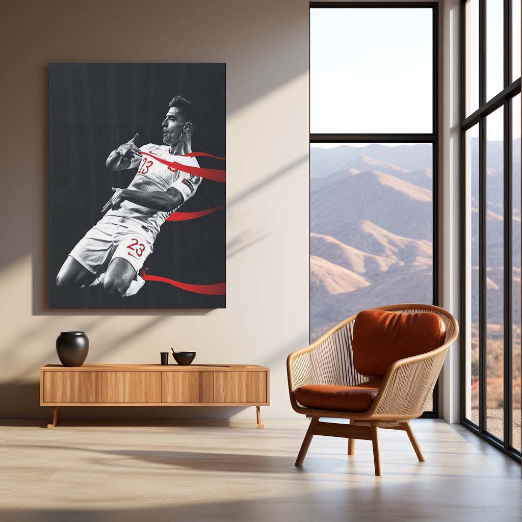 Piotr Zieliński Poland Metal Frame – No. 23 Monochrome Celebration Art | Polish Football Wall Poster - TURTLEWINGS