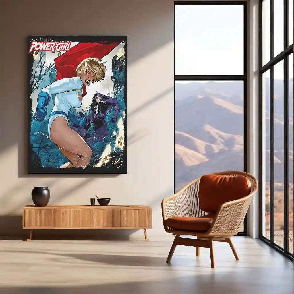 Power Girl – Kryptonian Strength Metal Poster | DC Comics Superhero Wall Frame - TURTLEWINGS