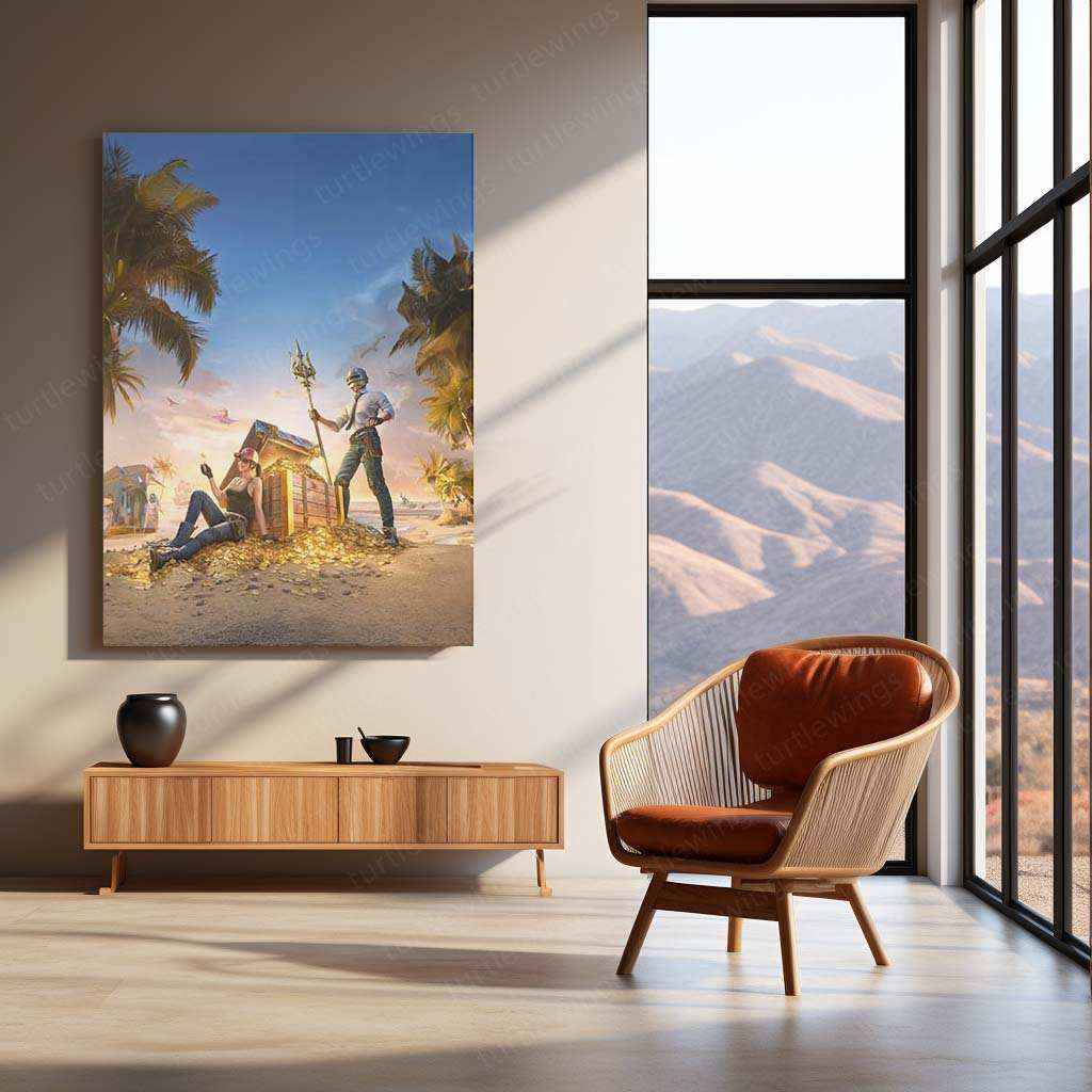 PUBG Metal Poster – Ultimate Battle Royale Gaming Wall Art - TURTLEWINGS