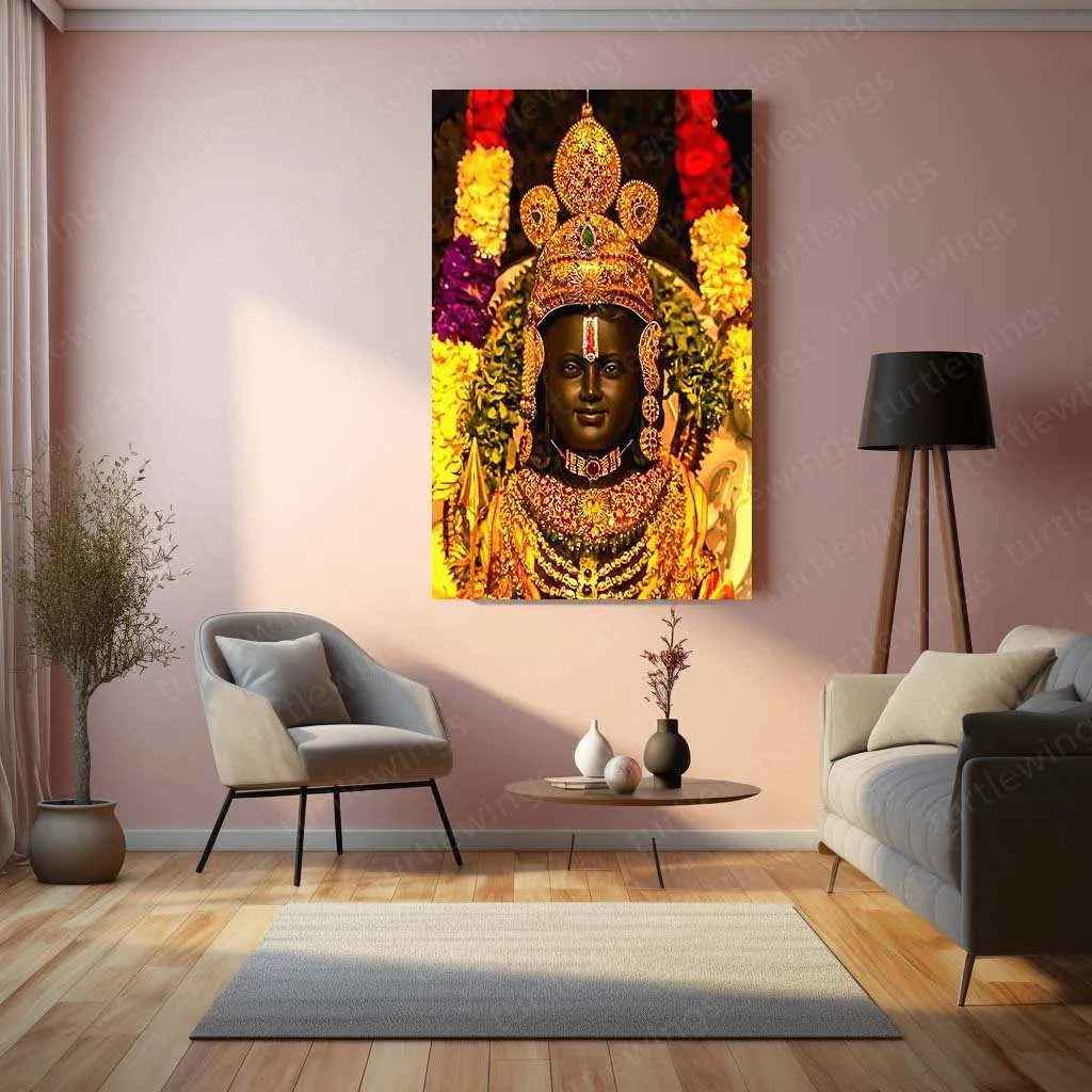 Ram Lalla Metal Poster – Divine Childhood Avatar Wall Art | Spiritual Hindu Decor - TURTLEWINGS