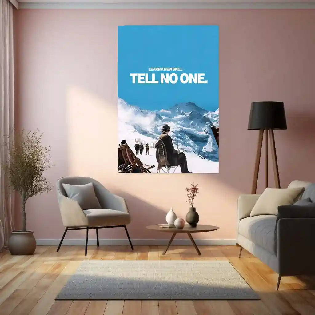 Quote Metal Poster | Reynolds Woodcock – Learn a New Skill. Tell No One. | Silent Mastery Metal Poster - TURTLEWINGS