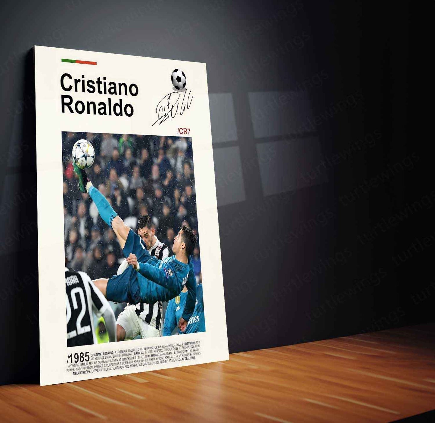 Sports | Cristiano Ronaldo Metal Frame – Iconic Football Wall Art 6 - TURTLEWINGS