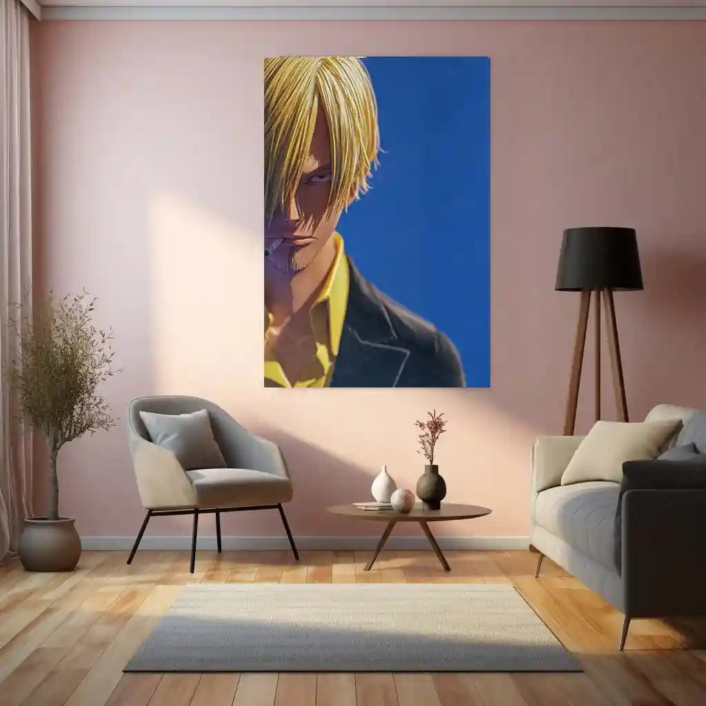Anime Metal Poster | Sanji – Straw Hat Pirates Chef Metal Poster | One Piece Anime Wall Frame | Black Leg Style Art - TURTLEWINGS