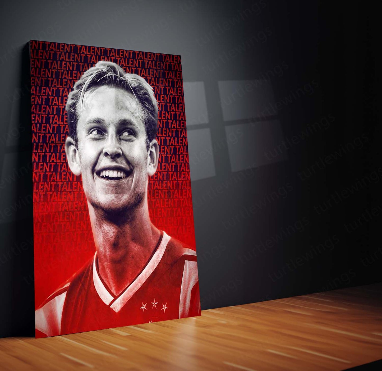 Frenkie de Jong Ajax Metal Frame – TALENT Background Poster | Dutch Midfield Wall Art - TURTLEWINGS