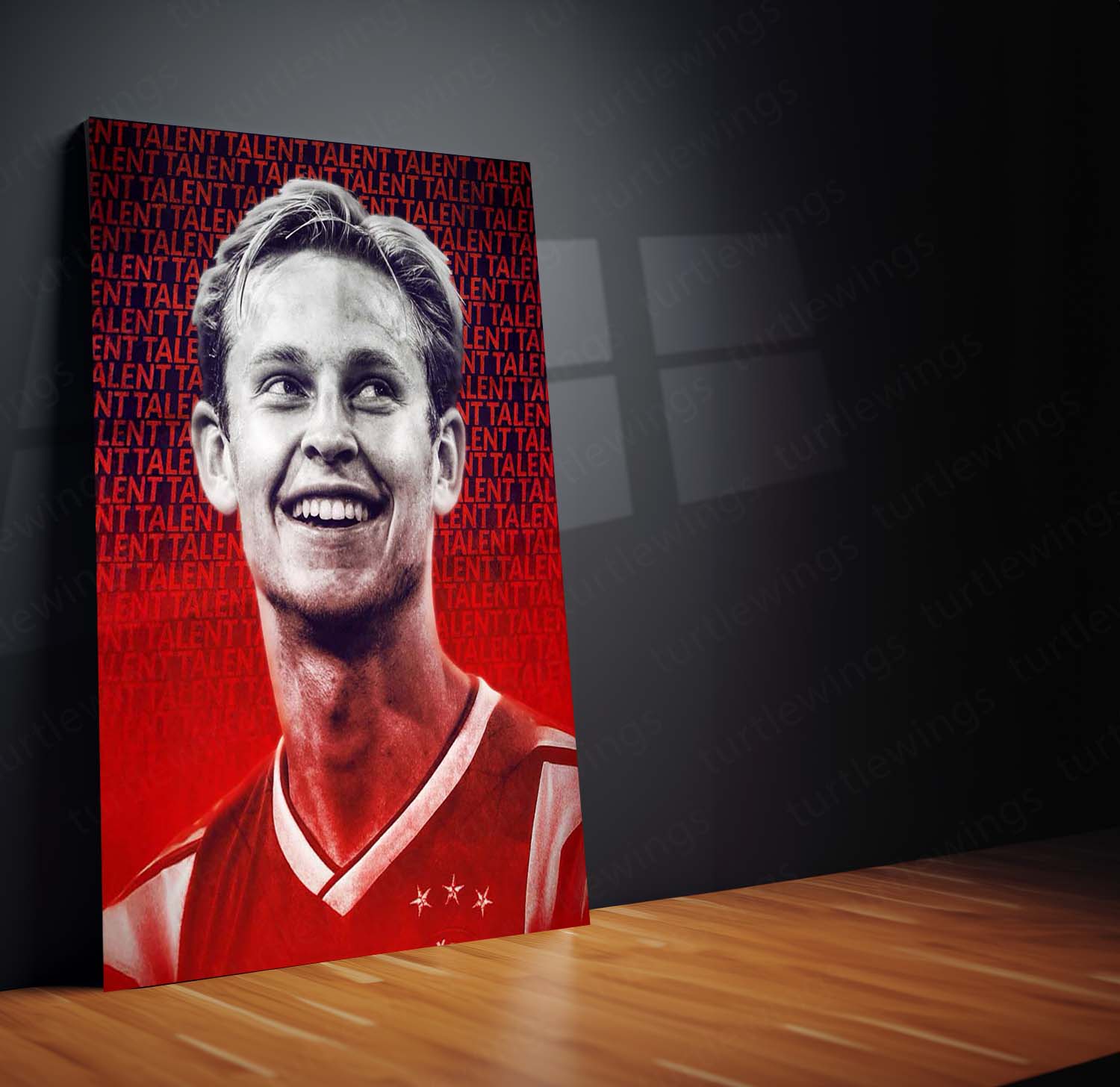 Frenkie de Jong Ajax Metal Frame – TALENT Background Poster | Dutch Midfield Wall Art - TURTLEWINGS