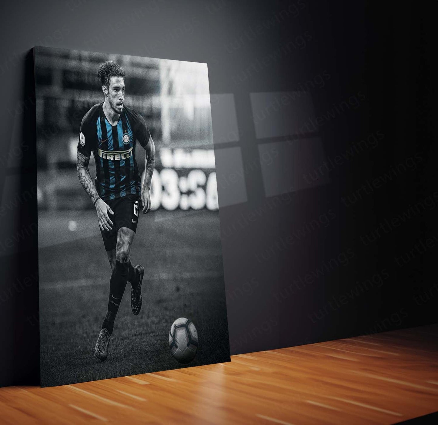 Šime Vrsaljko Inter Milan Metal Frame – No. 2 Jersey Poster | Croatian Defender Wall Art - TURTLEWINGS
