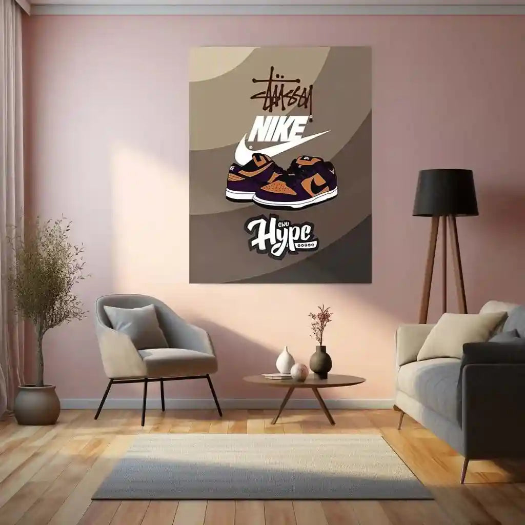 Abstract Metal Poster | Nike Sneaker Art Metal Poster – Bold & Stylish Decor 03 - TURTLEWINGS