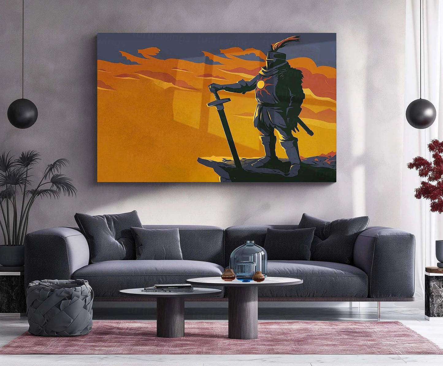 Solaire of Astora | Praise the Sun Minimal Dark Fantasy Metal Frame - TURTLEWINGS