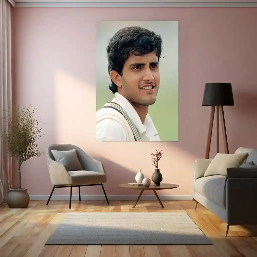 Cricket Metal Poster | Sourav Ganguly Metal Poster | Prince of Kolkata Cricket Legend Wall Art | Iconic Indian Captain Frame - TURTLEWINGS