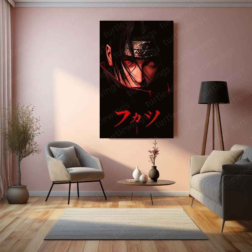 Itachi Uchiha Super Realistic Movie Poster | Naruto Anime Metal Wall Art - TURTLEWINGS