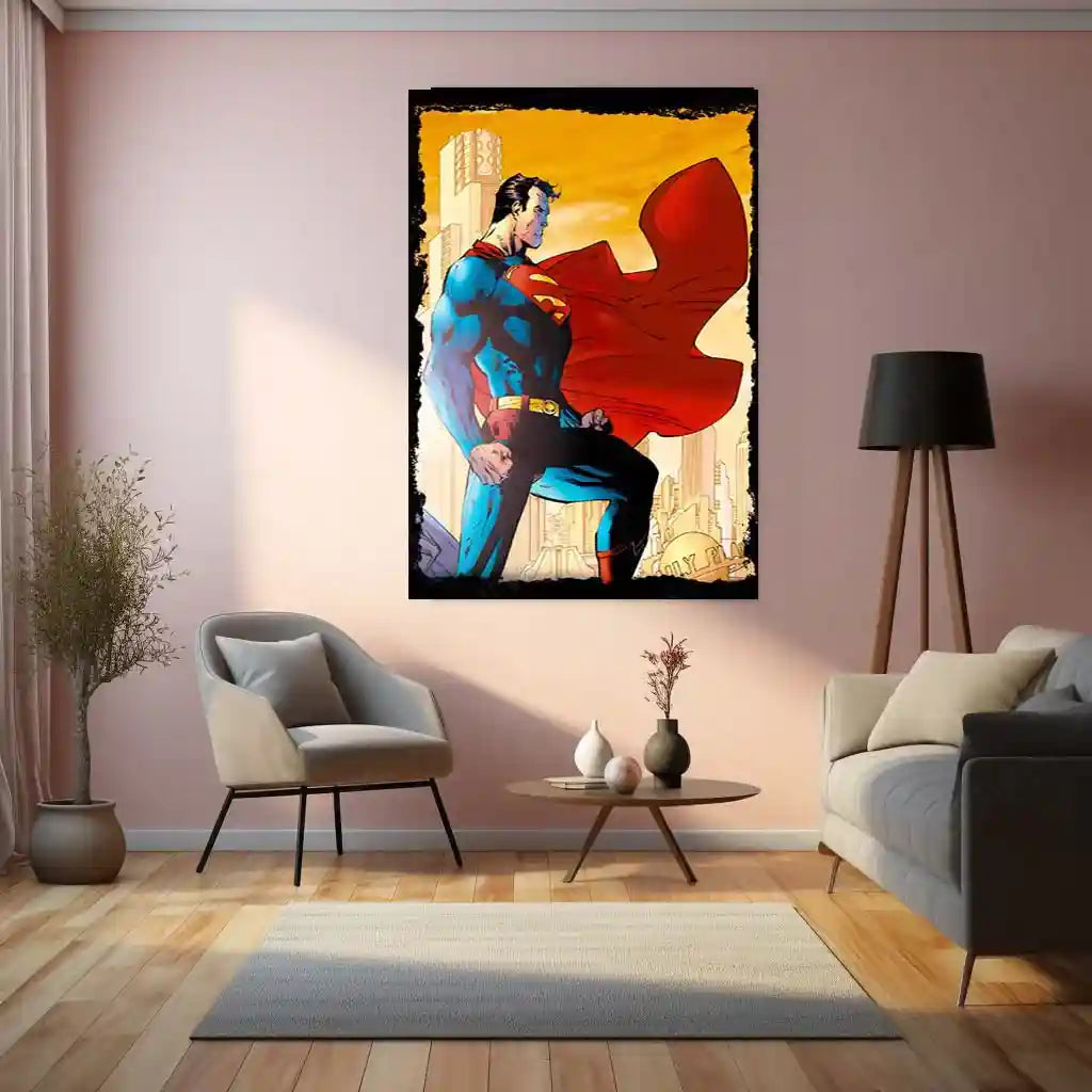 Superman – Man of Steel Metal Poster | DC Comics Superhero Wall Frame - TURTLEWINGS