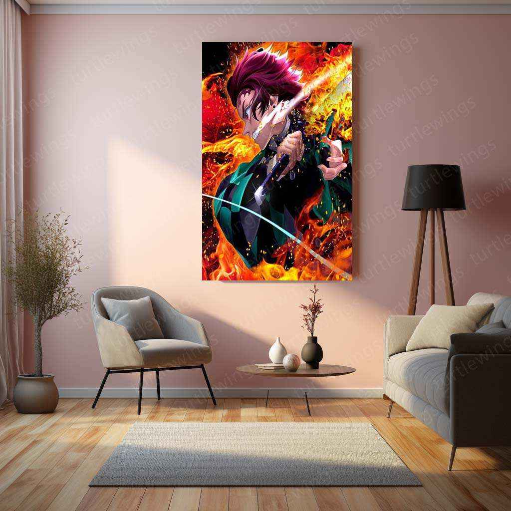 Tanjiro Metal Poster – Demon Slayer Wall Art | Anime Samurai Aesthetic - TURTLEWINGS
