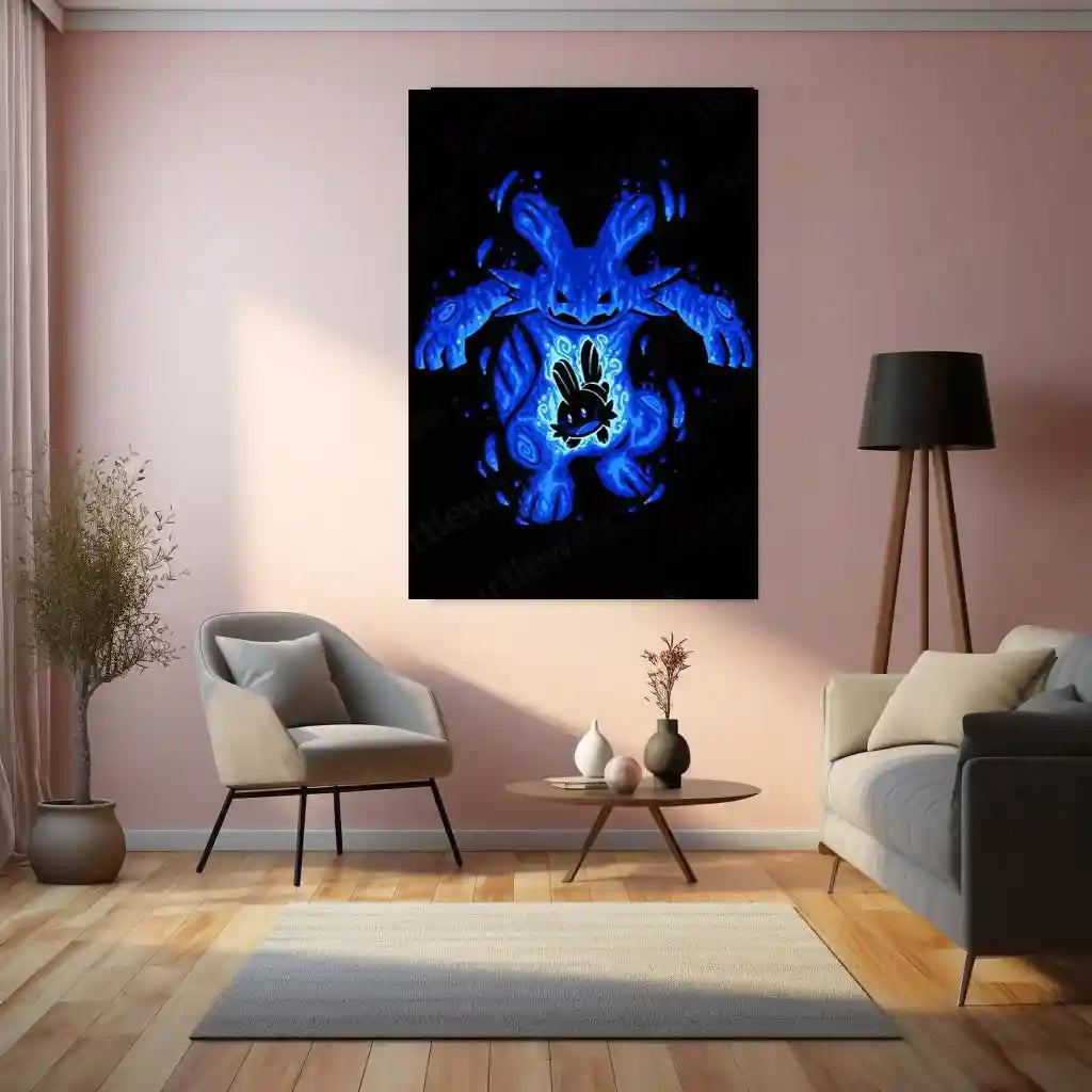 Anime Metal Poster | The Waterkip Within | Primal Awakening Pokemon Metal Frame Inner Power, Unbreakable Growth & Silent Strength Wall Art - TURTLEWINGS