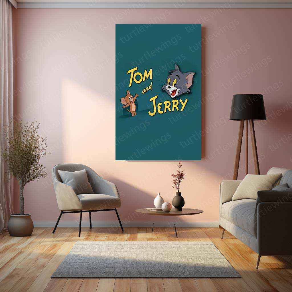 Tom and Jerry Metal Poster – Classic Cartoon Chaos - TURTLEWINGS