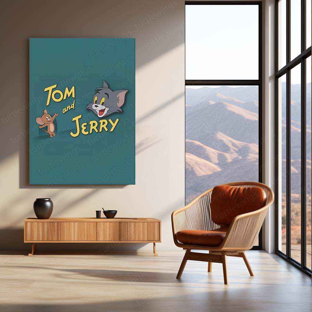 Tom and Jerry Metal Poster – Classic Cartoon Chaos - TURTLEWINGS