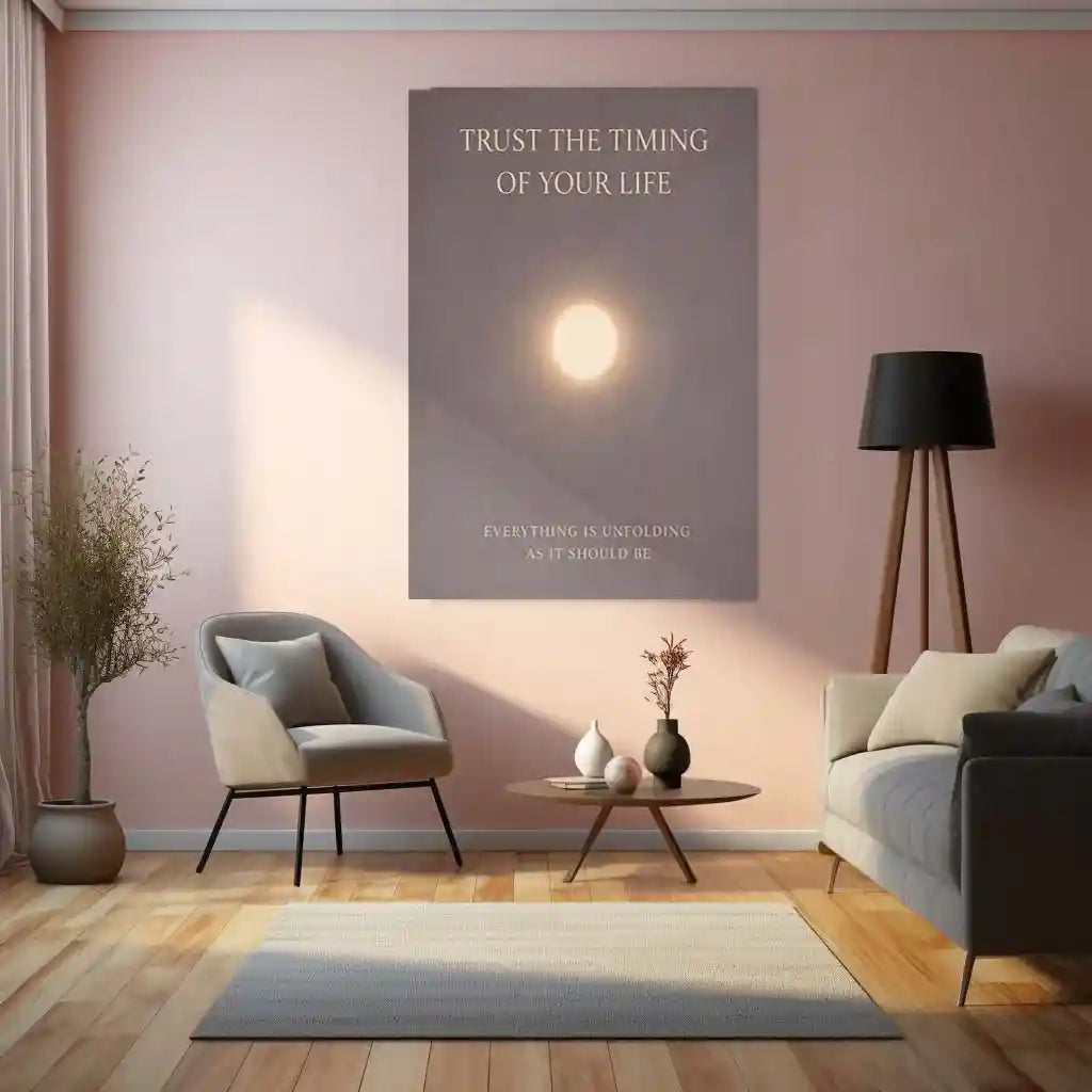 Quote Metal Poster | Trust The Timing of Your Life | Inspirational Minimalist Wall Art | Calm & Mindfulness Motivation Metal Poster - TURTLEWINGS
