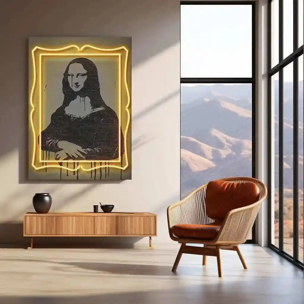 Various Takes on Mona Lisa Neon LED Metal Frame â Iconic Art with a Modern Twist - TURTLEWINGS