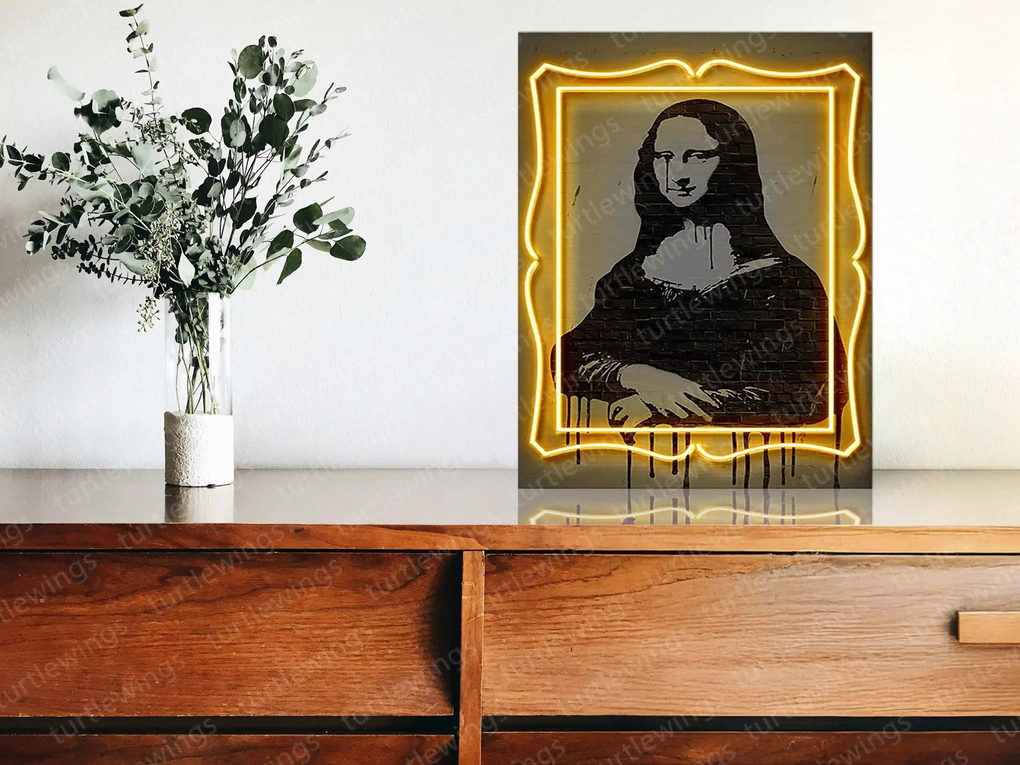 Various Takes on Mona Lisa Neon LED Metal Frame â Iconic Art with a Modern Twist - TURTLEWINGS