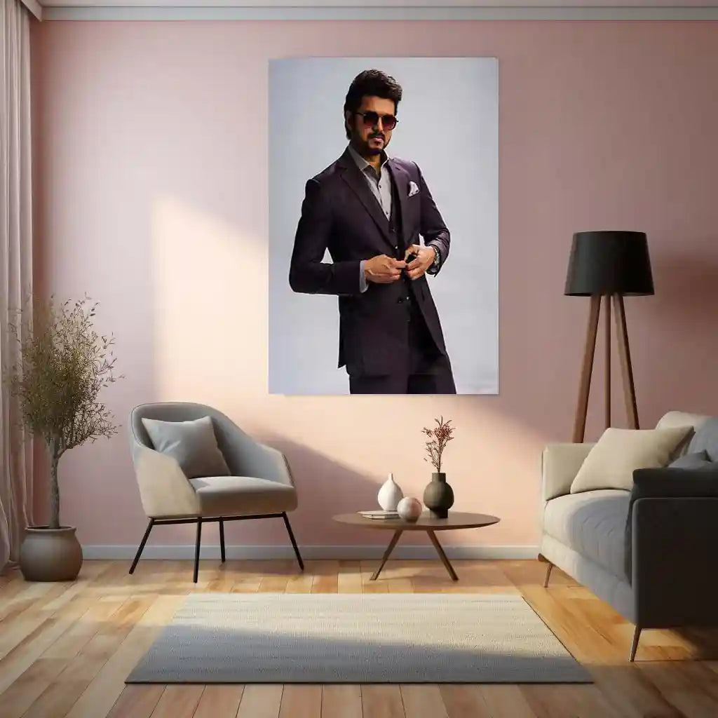 Vijay Thalapathy – Tamil Cinema Superstar Metal Poster | Tollywood Wall Frame 01 - TURTLEWINGS