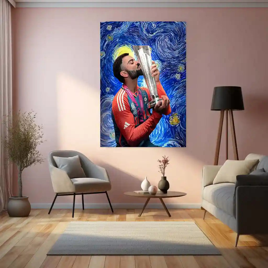 Cricket Metal Poster | Virat Kohli Metal Poster – Iconic Cricket Legend Wall Art 7 - TURTLEWINGS
