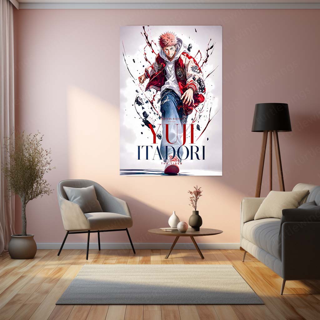 Anime Metal Poster | Yuji Itadori “The Tiger” Metal Poster | Jujutsu Kaisen Anime Wall Art | Premium Aluminum Print