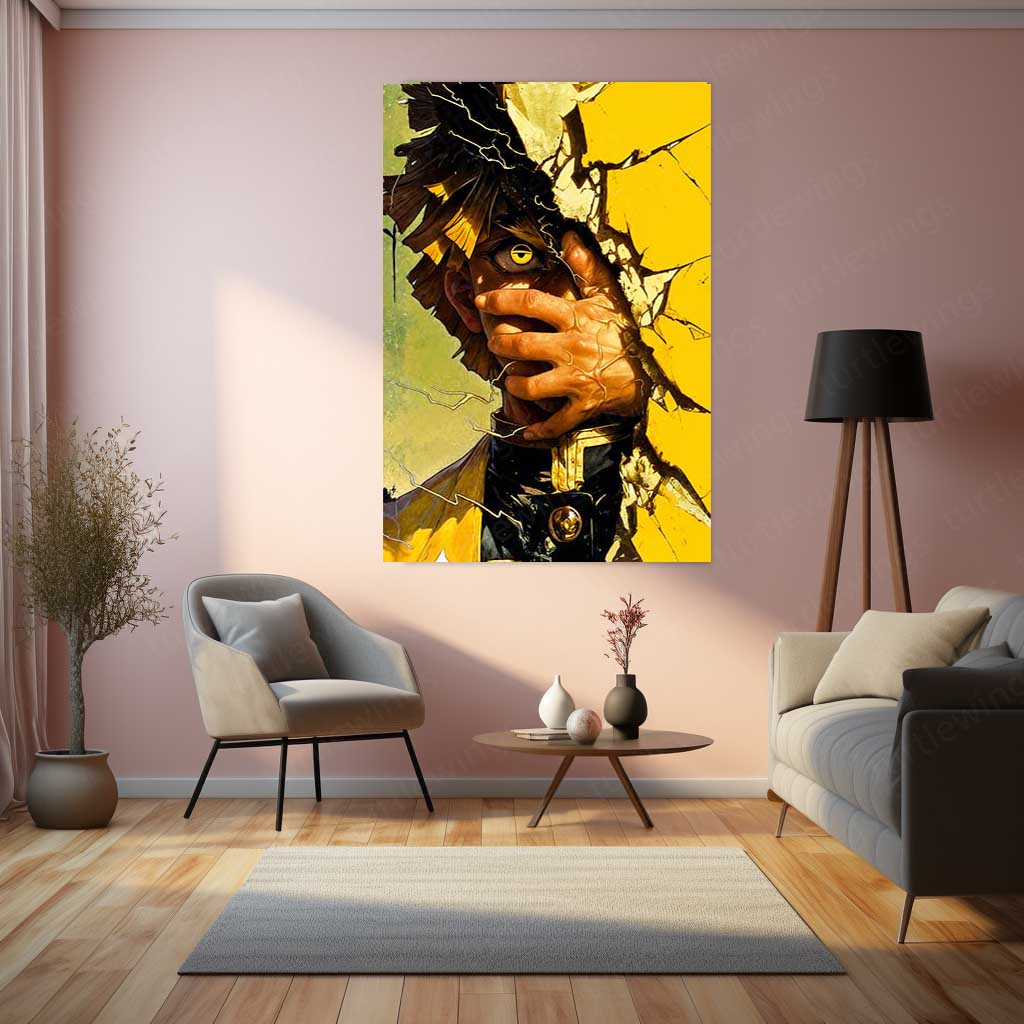 Anime Metal Poster | Demon Slayer Metal Poster | Zenitsu Agatsuma Lightning Wall Art | Epic Thunder Breathing Anime Metal Frame