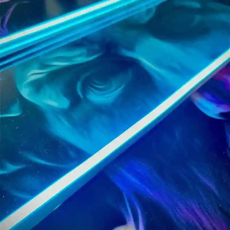 Zeus Pop Blue Neon LED Metal Frame â The King of Gods in Vibrant Light - TURTLEWINGS