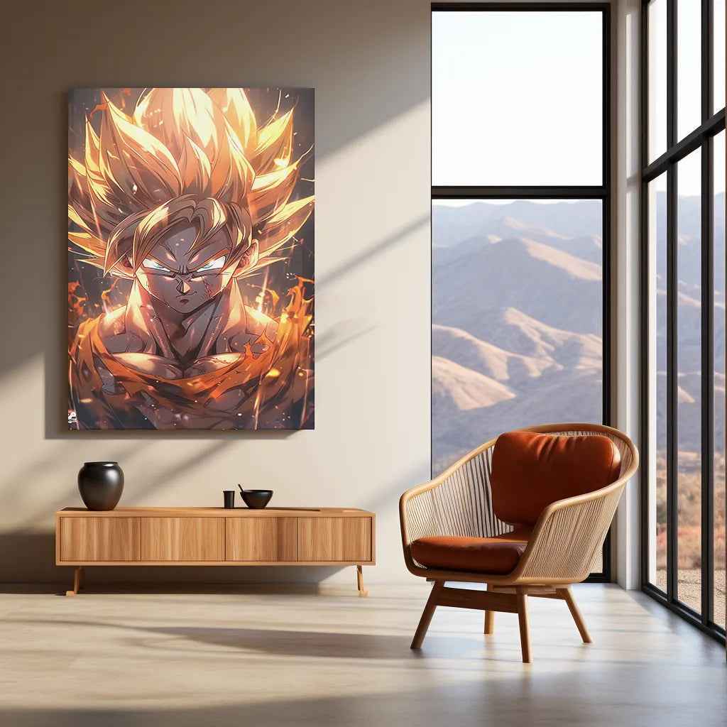 Goku Metal Poster | dbz Super Saiyan Wall Art - TURTLEWINGS