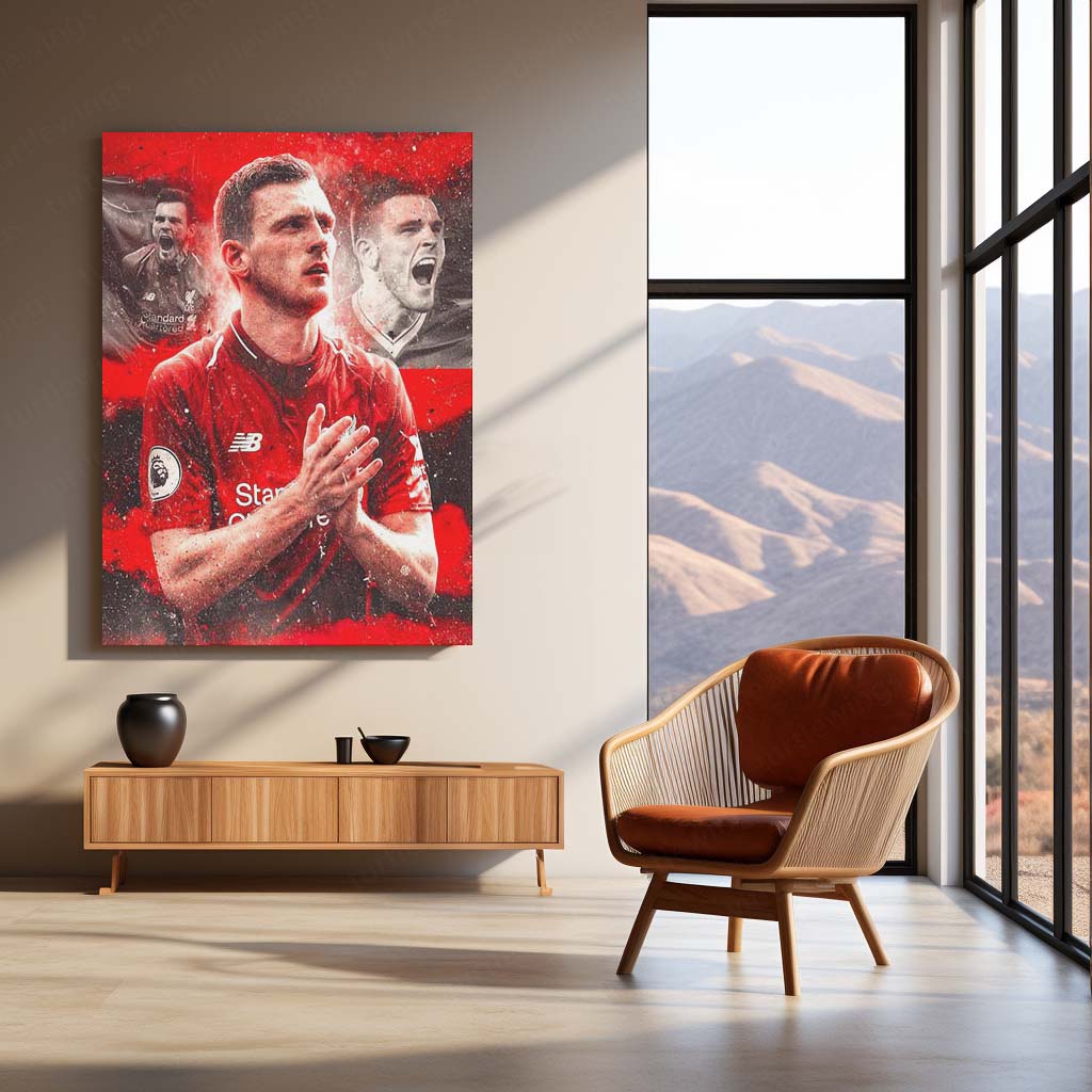 Andrew Robertson Liverpool Grunge – Metal Frame | Dynamic Football Wall Art - TURTLEWINGS