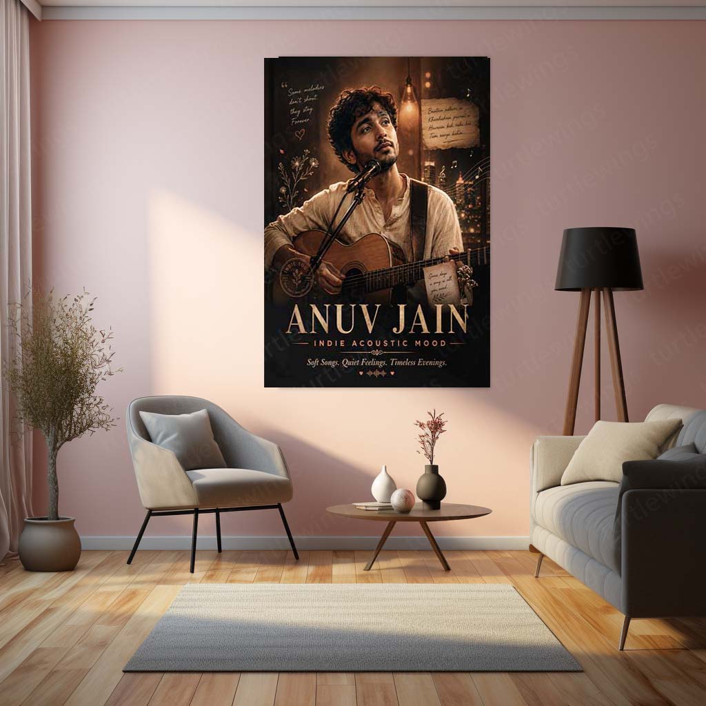 Anuv Jain – Indie Acoustic Mood | Premium Metal Poster | Soulful Singer Wall Art by TurtleWings