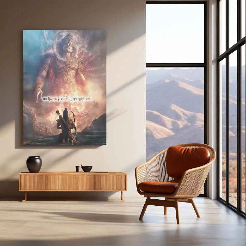 Bharatvarsh Series Metal Print – Krishna & Arjuna Quote (Mahabharat) - TURTLEWINGS